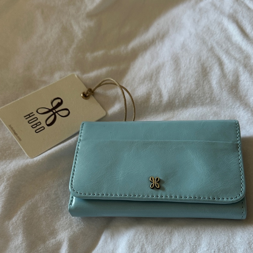 HOBO Sky Blue Leather Wallet